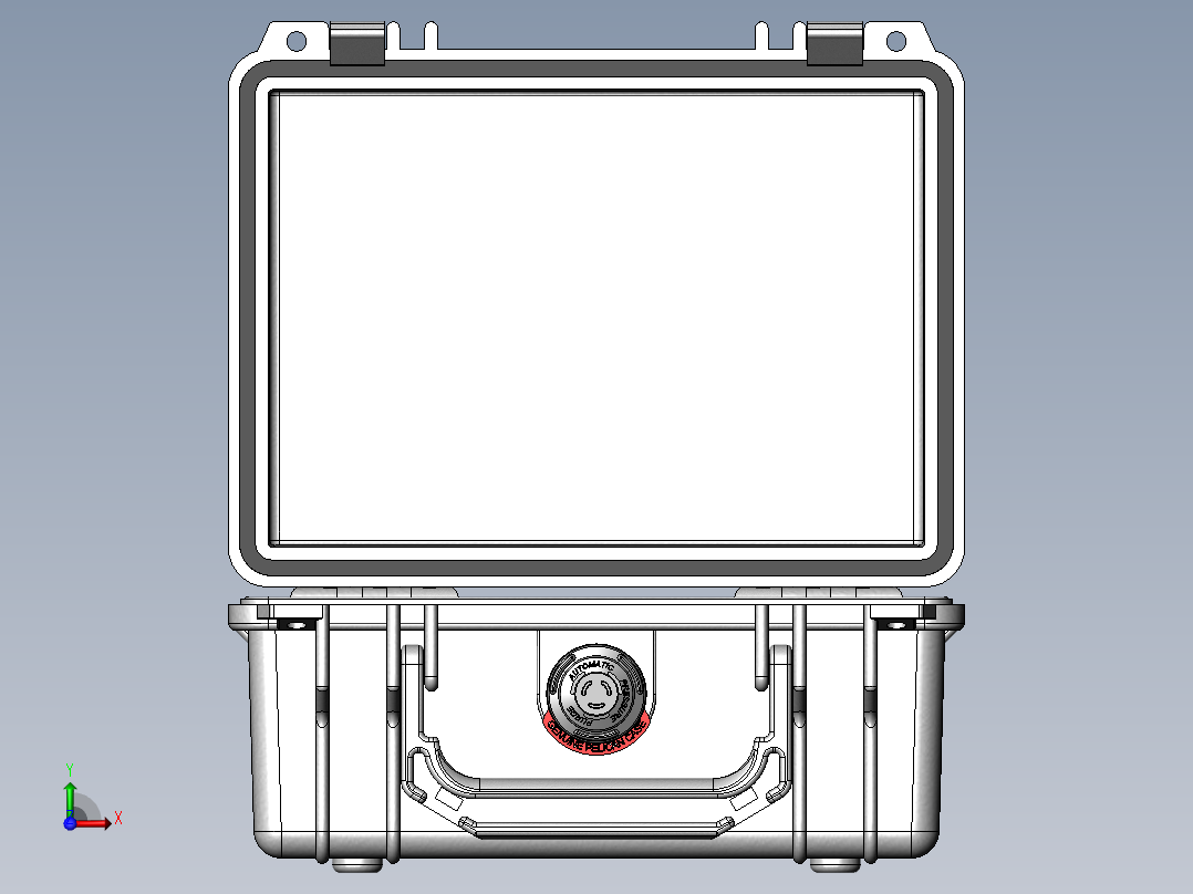 三防手提箱带泄压阀详细模型前视图