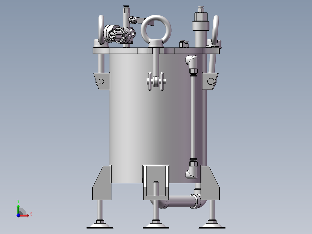 底部出胶压力罐、储胶罐前视图