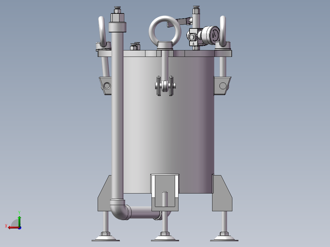 底部出胶压力罐、储胶罐后视图