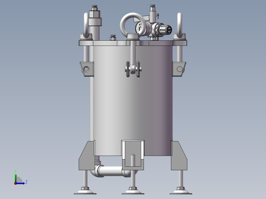 底部出胶压力罐、储胶罐左视图