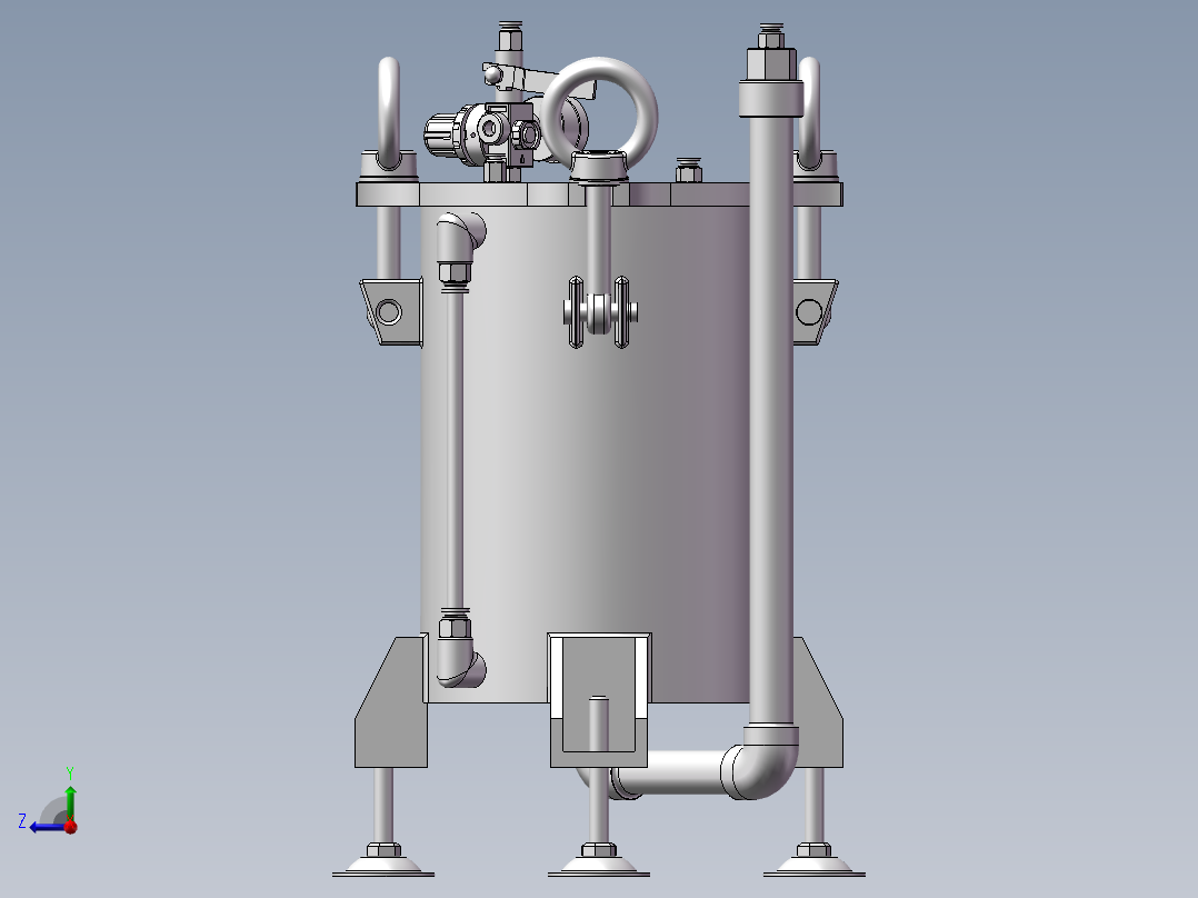 底部出胶压力罐、储胶罐右视图