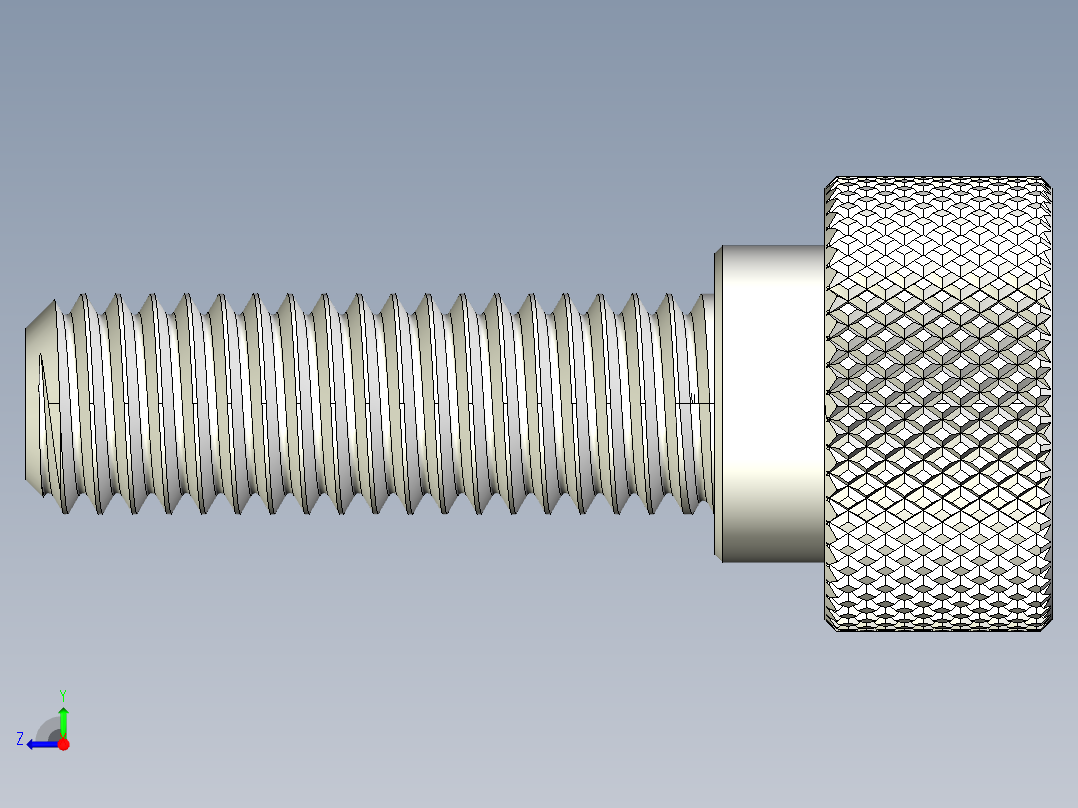 滚花指旋螺钉-M8 x 28mm右视图