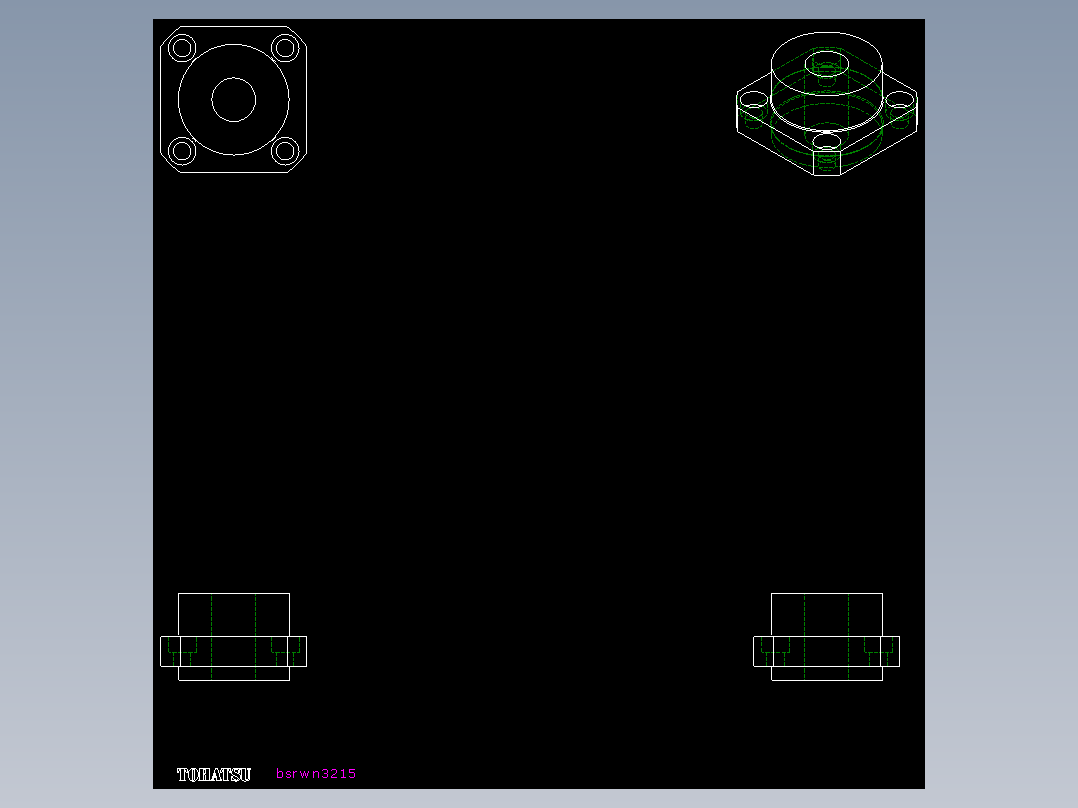 軸承座(雙軸承型)BSRWN-2D多系列多零件图纸模型