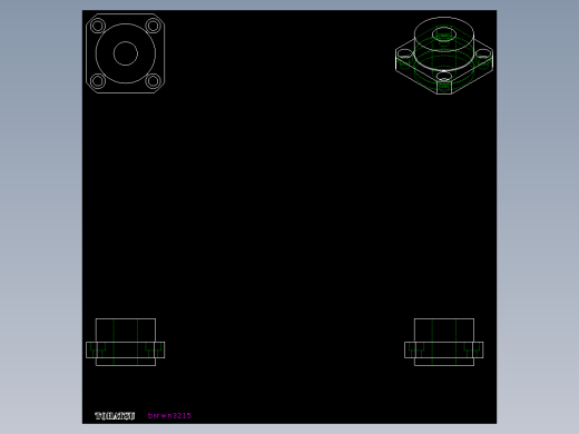 軸承座(雙軸承型)BSRWN-2D多系列多零件图纸模型