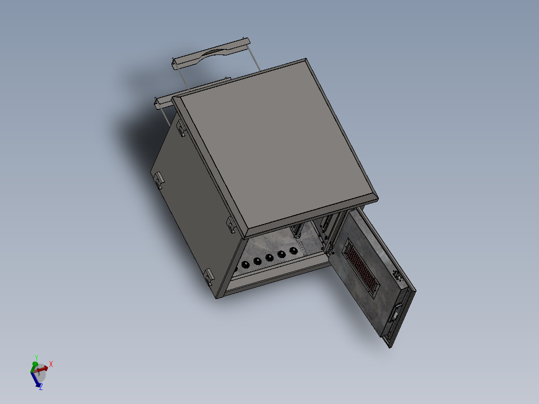 壁挂式电气柜12U-sw 三维 图纸