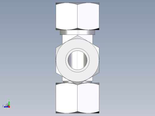 卡套式工业通用硬管接头EO_Swivel_nut_run_tee_EL15ZLCF右视缩略图