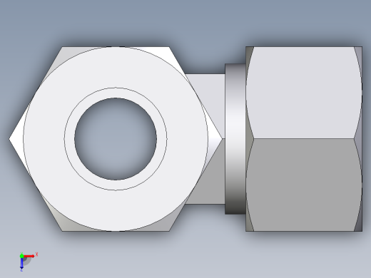 卡套式工业通用硬管接头EO_Swivel_nut_run_tee_EL15ZLCF俯视缩略图
