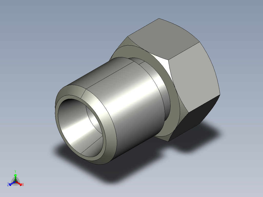 卡套式工业通用硬管接头4_pnu-s正等轴测图