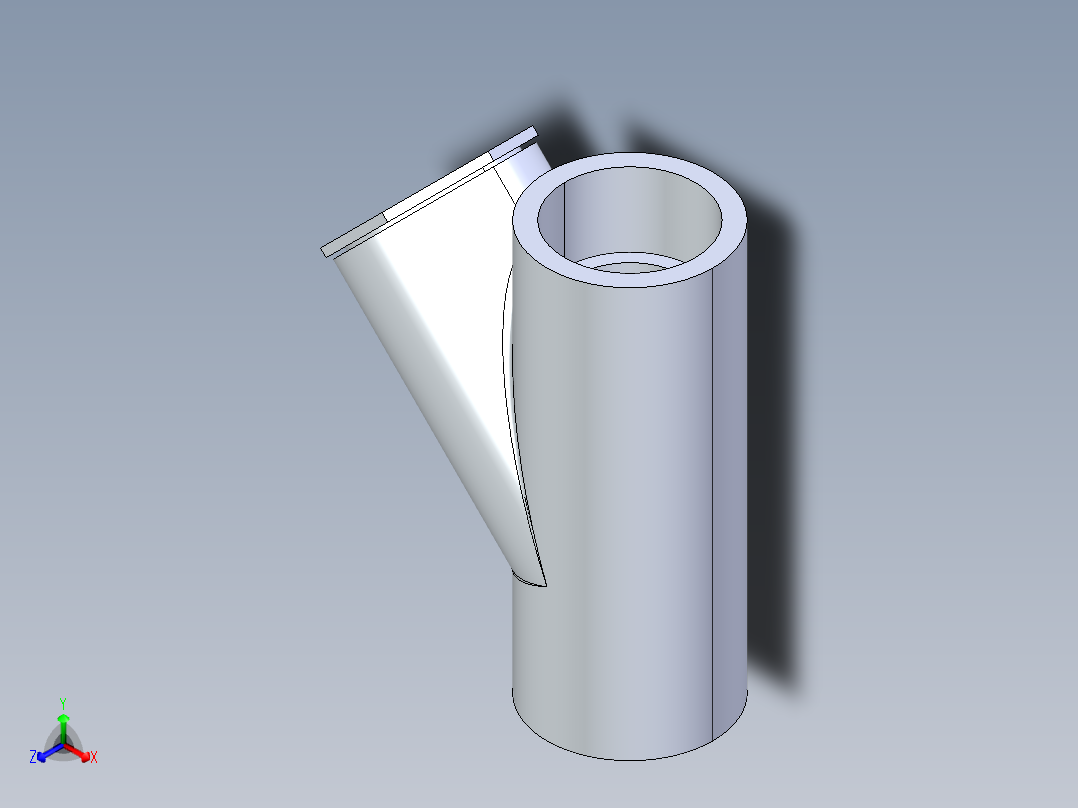 CPVC管件34-Sch80_45_Reducing_Wye_SxSxS_9870-422FB_4in x 3in正等轴测图