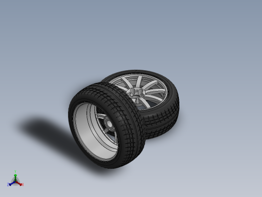 简易轮胎轮毂3D模型图纸 Solidworks设计正等轴测缩略图