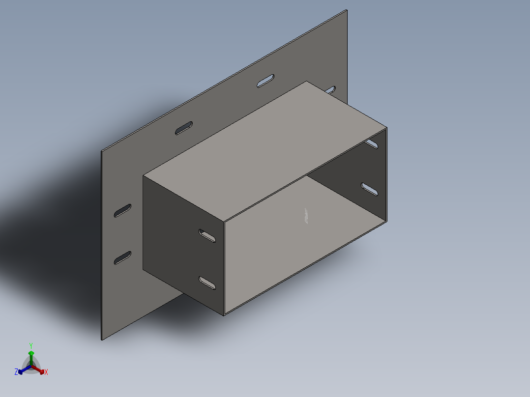 cable duct starting flange正等轴测图