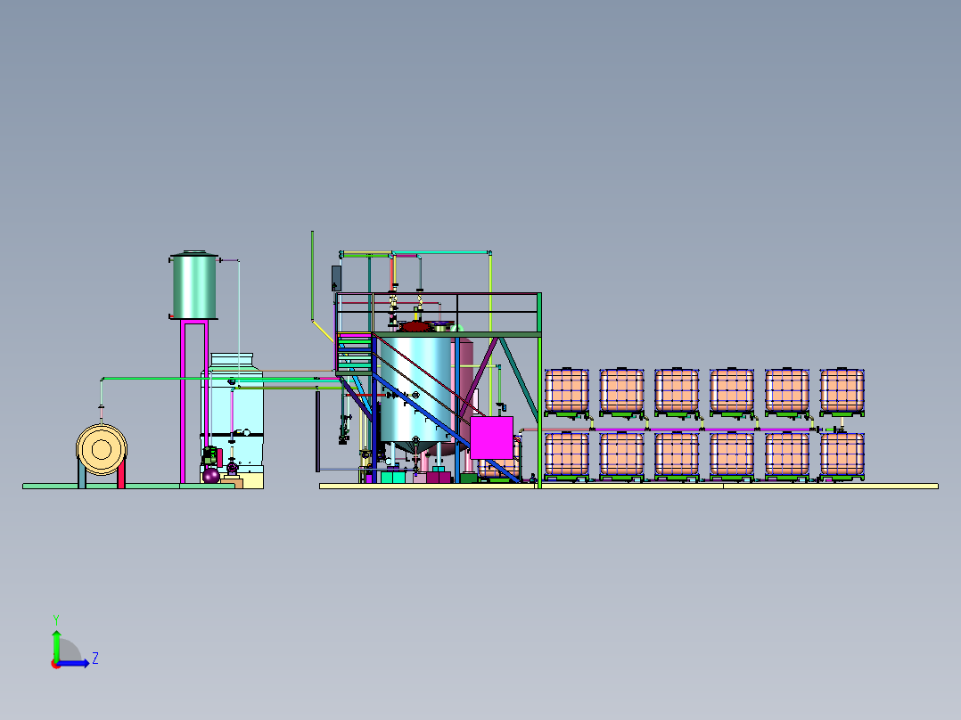 生物柴油生产的成套设备左视图