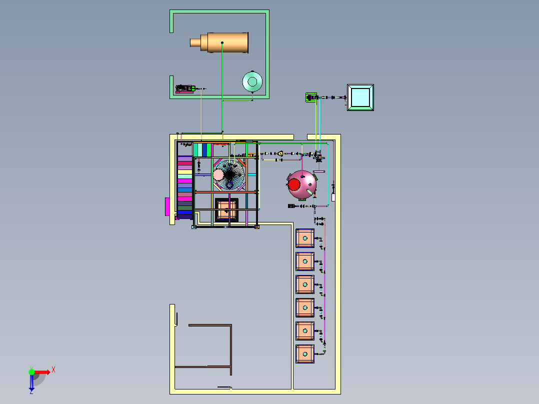 生物柴油生产的成套设备俯视图