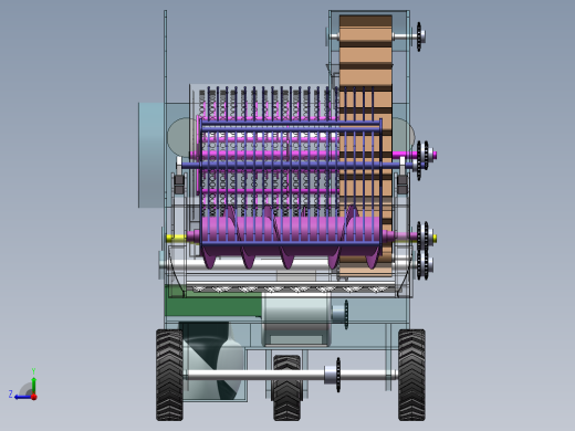 水稻收割脱粒一体机设计含SW三维图+CAD+说明书右视缩略图