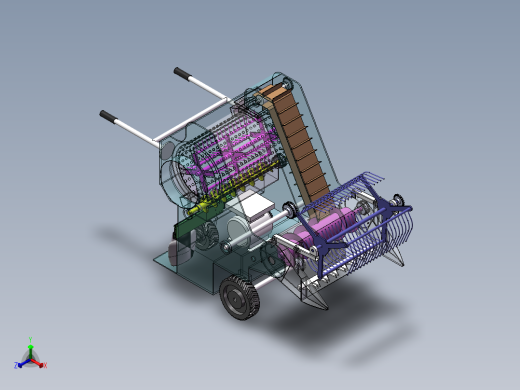水稻收割脱粒一体机设计含SW三维图+CAD+说明书正等轴测缩略图