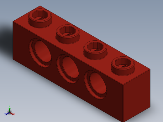 乐高机械组积木（横梁）-370121 Bright Red Technic Brick 1 x 4 with Holes