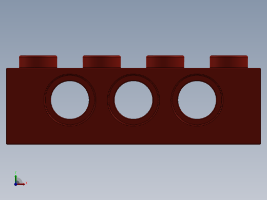 乐高机械组积木（横梁）-370121 Bright Red Technic Brick 1 x 4 with Holes前视缩略图
