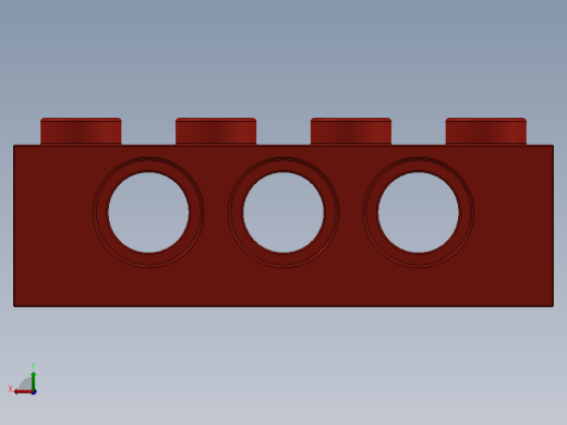 乐高机械组积木（横梁）-370121 Bright Red Technic Brick 1 x 4 with Holes后视缩略图