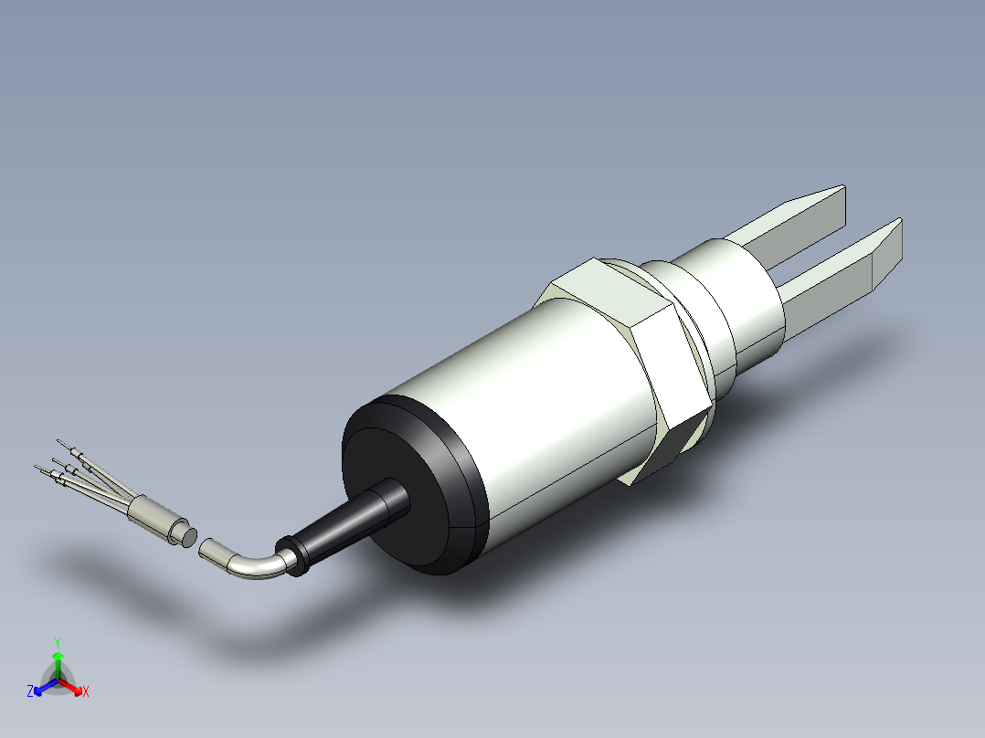 超声波设备H-69mm-2.72in-SS-OUTPUT-3-wire-PNP-NPN-CABLE-BSP-THREAD主视图