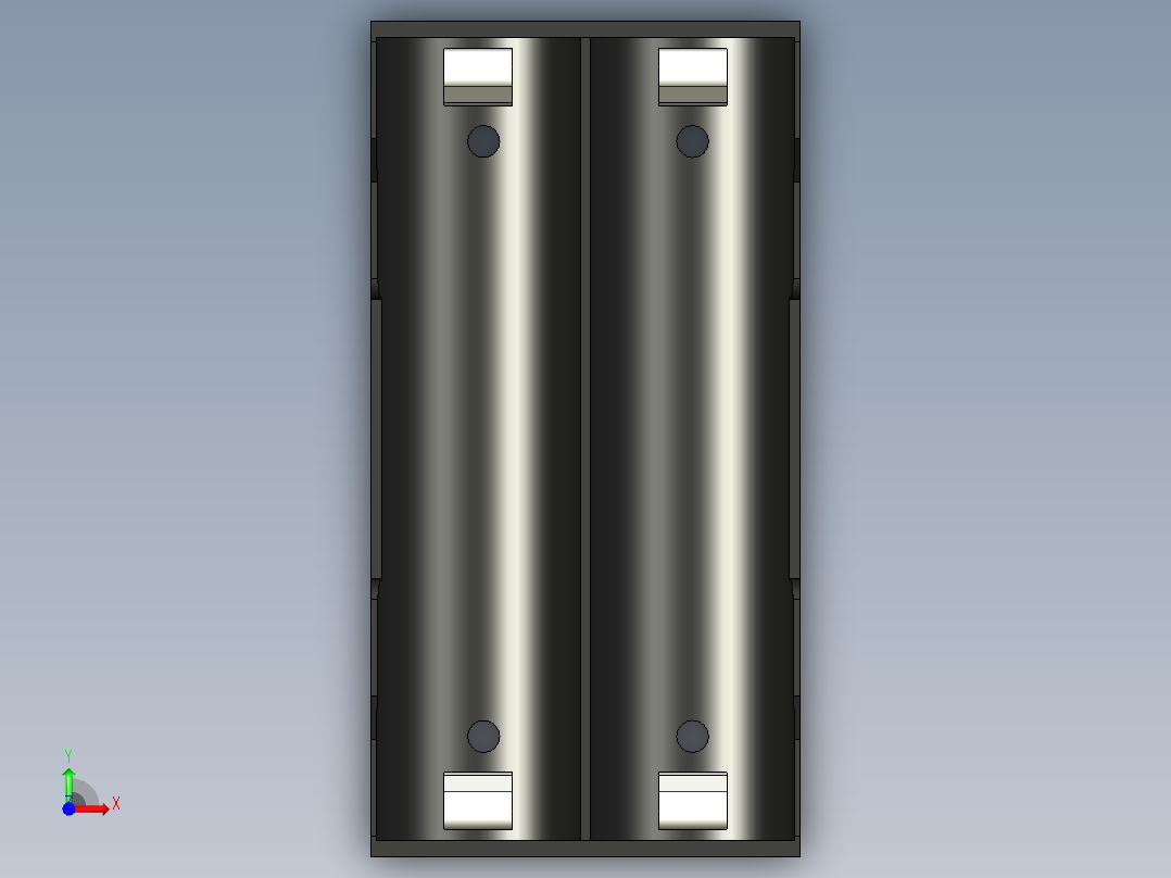 锂离子电池座 18650 2p前视图