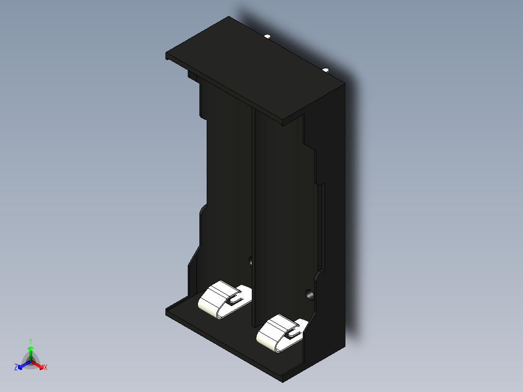 锂离子电池座 18650 2p正等轴测图