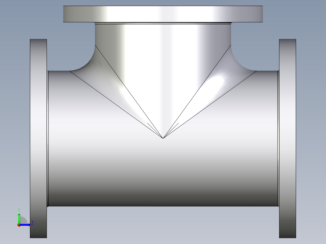 管件接头、螺纹接头、三通(96)左视图