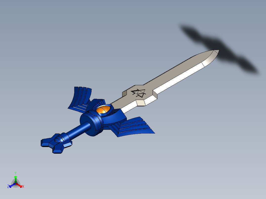 剑、宝剑(163)正等轴测图