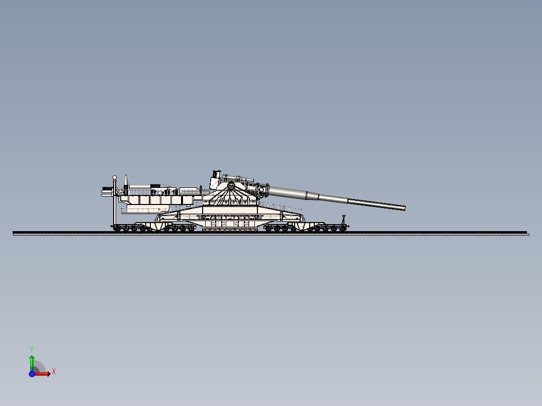 古斯塔夫巨炮与多拉巨炮 STL前视图
