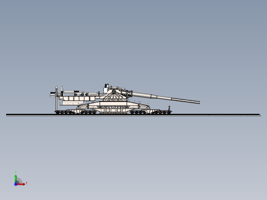 古斯塔夫巨炮与多拉巨炮 STL前视缩略图