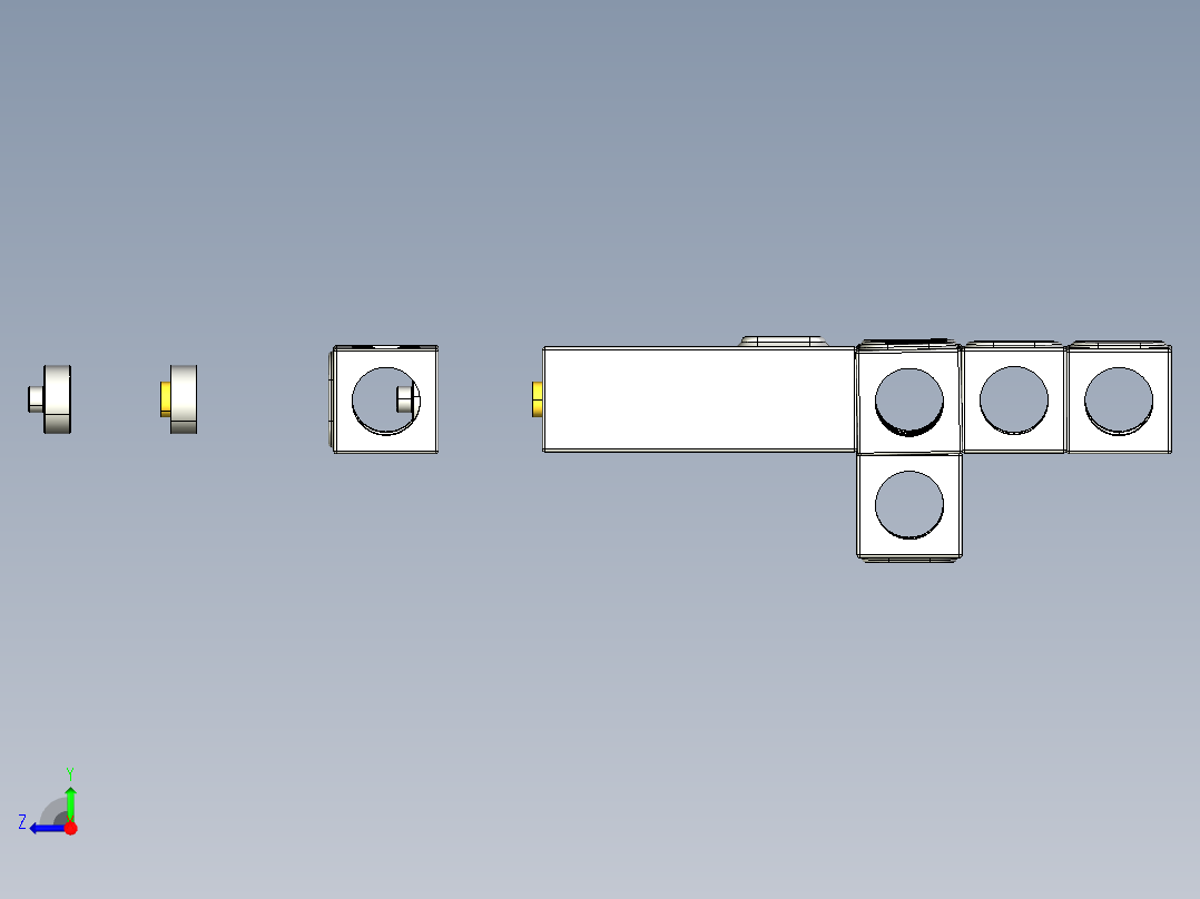 可叠放台灯右视图
