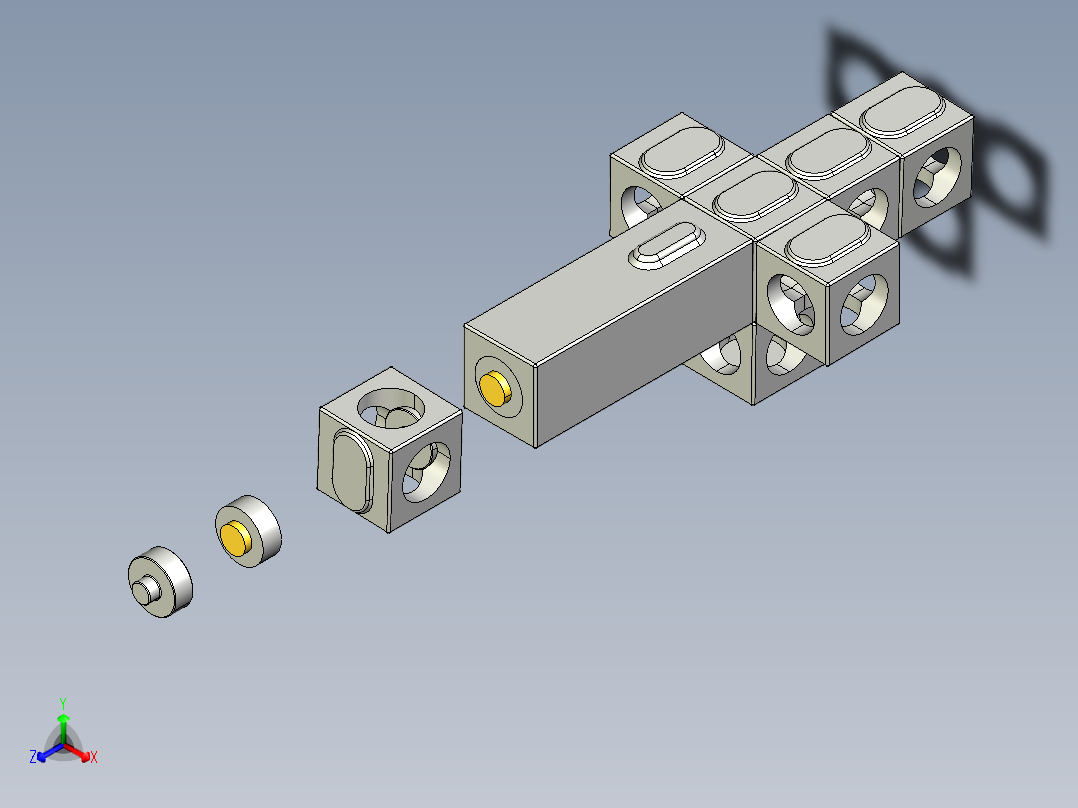 可叠放台灯正等轴测图