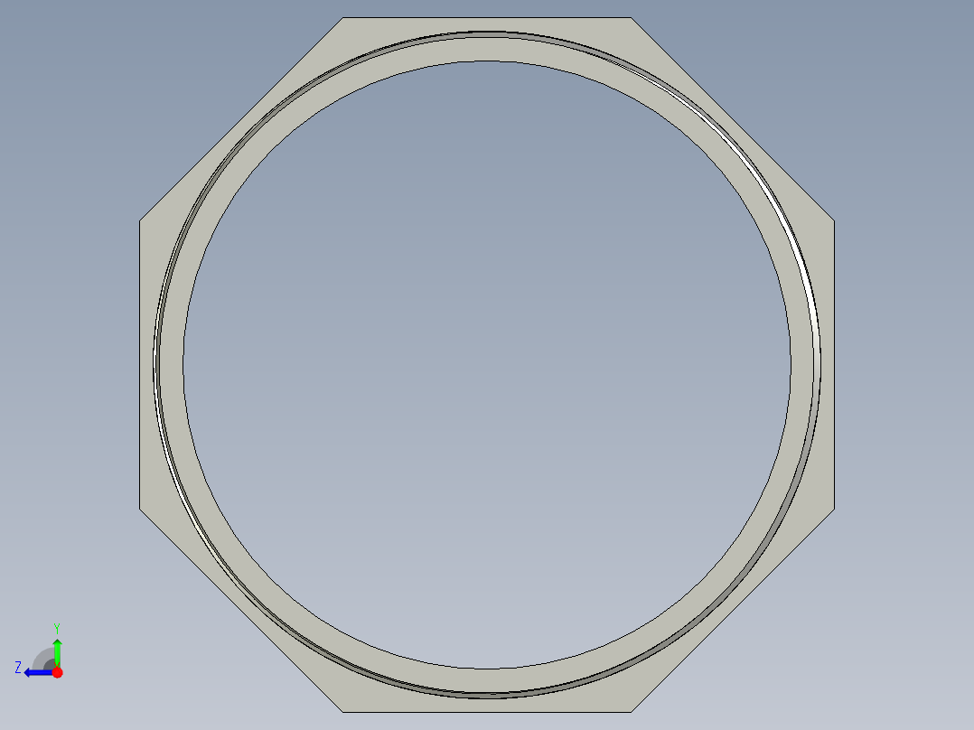 螺纹管对丝-六角等径 DN100右视图