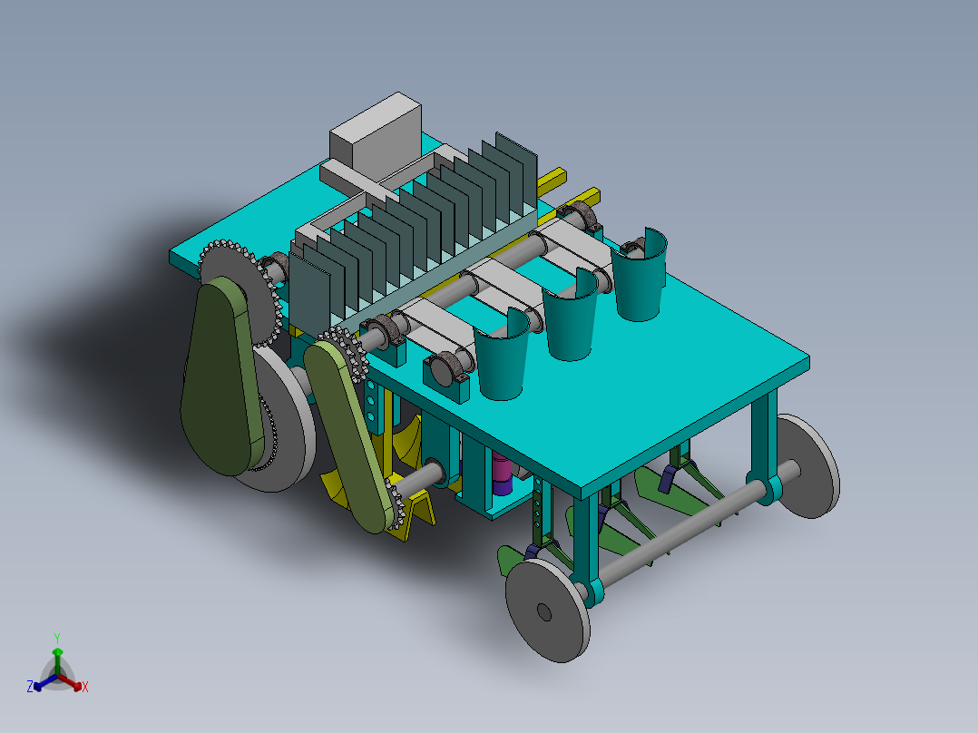 多用种苗移送机设计【含SW三维图】正等轴测图