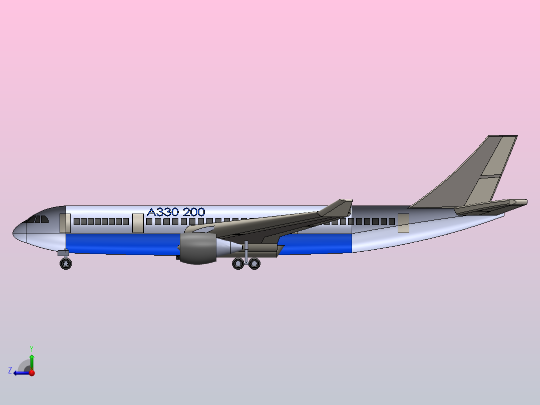 A330-200是一种缩短的远程机型右视图