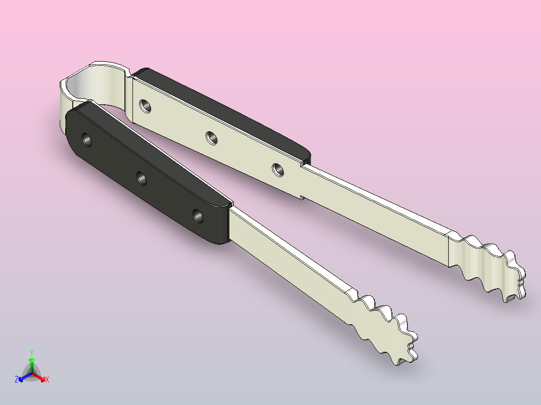 不锈钢塑料柄厨房钳，用于烹饪、烧烤、自助餐和上菜主视图