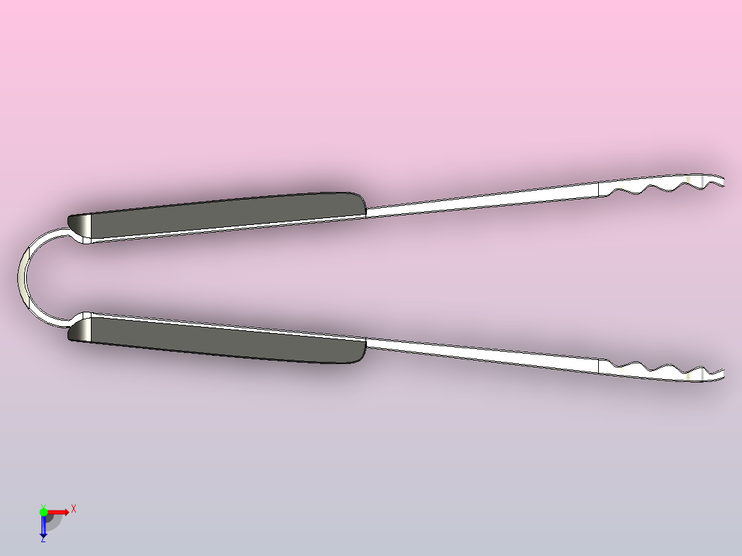不锈钢塑料柄厨房钳，用于烹饪、烧烤、自助餐和上菜俯视图