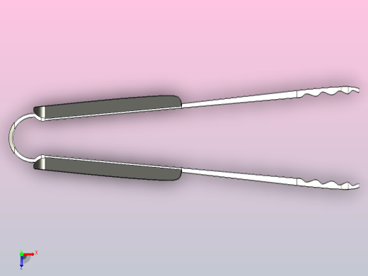 不锈钢塑料柄厨房钳，用于烹饪、烧烤、自助餐和上菜俯视缩略图