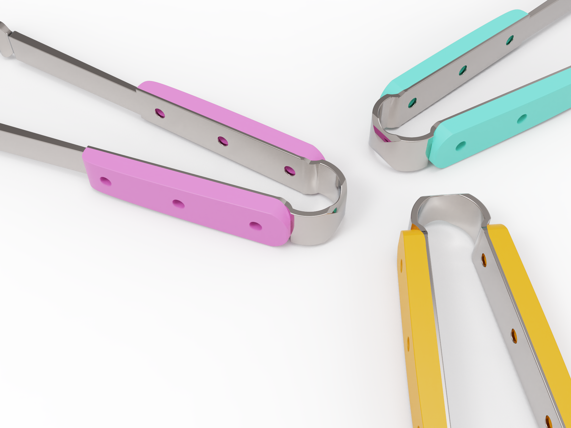 不锈钢塑料柄厨房钳，用于烹饪、烧烤、自助餐和上菜