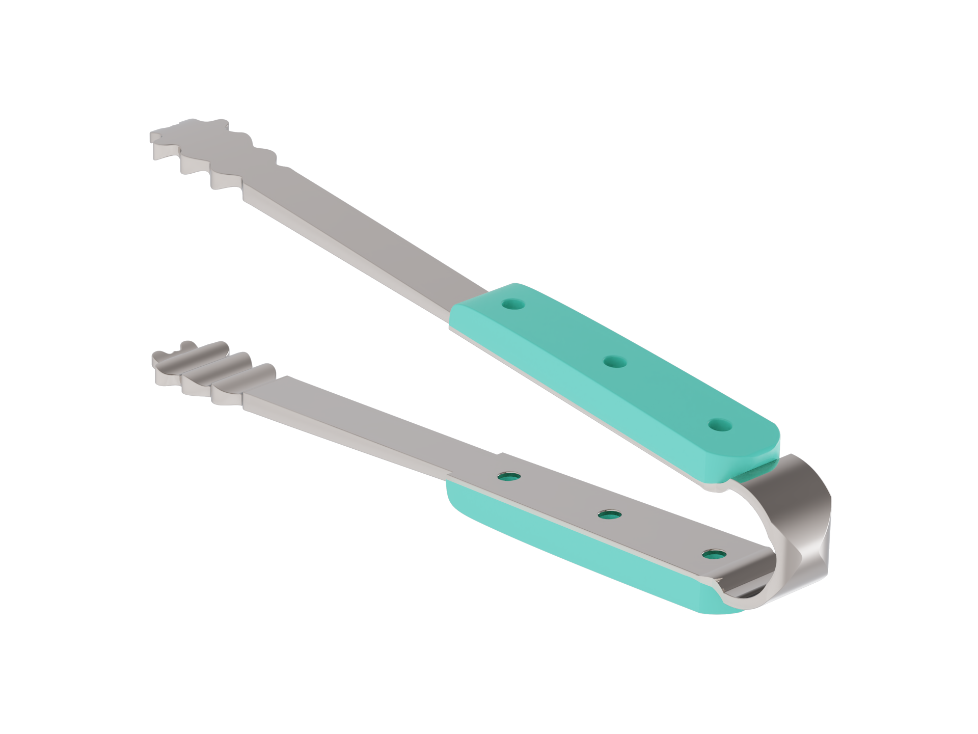 不锈钢塑料柄厨房钳，用于烹饪、烧烤、自助餐和上菜