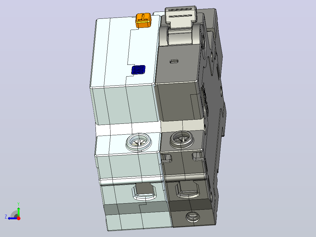 NBPLE-32&amp;1P&amp;N剩余电流动作断路器三维模型202307右视图