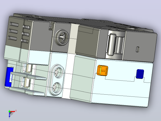 NBPLE-32&amp;1P&amp;N剩余电流动作断路器三维模型202307俯视缩略图
