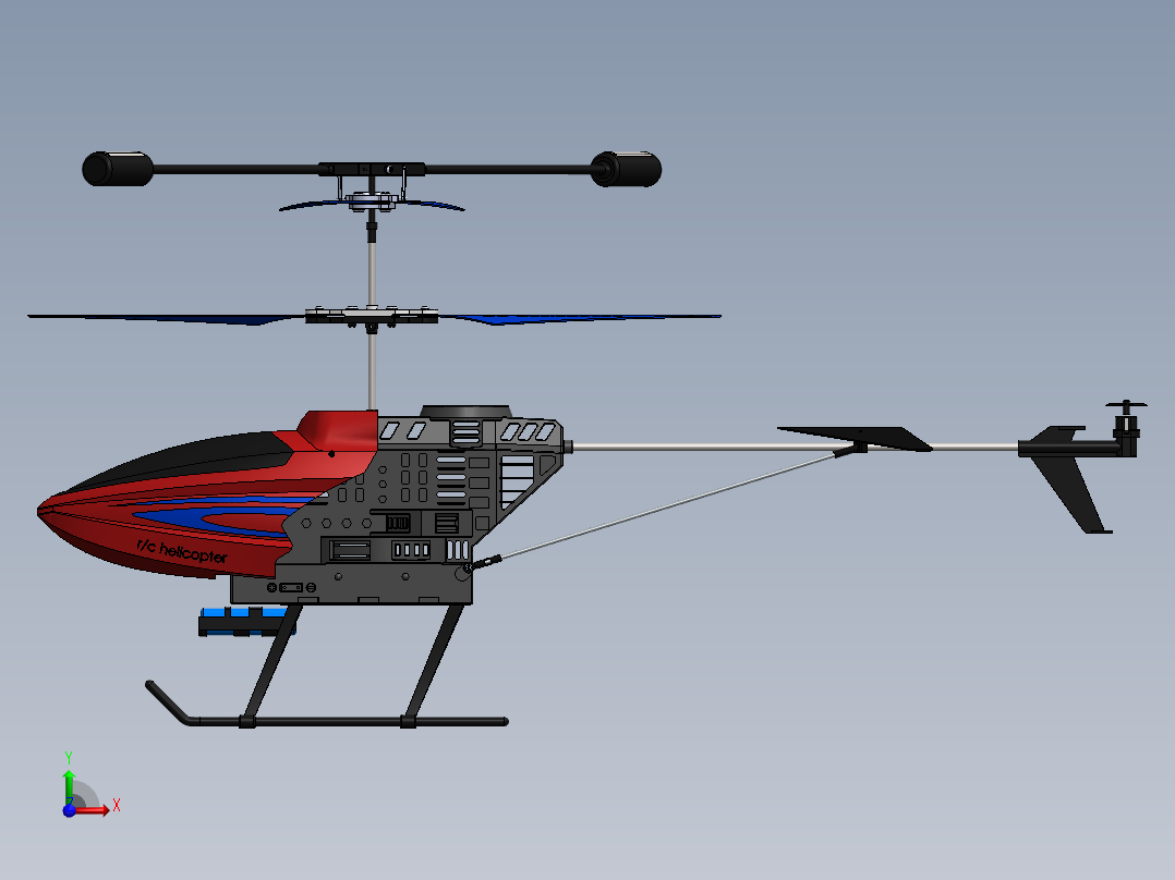 遥控直升机玩具模型前视图