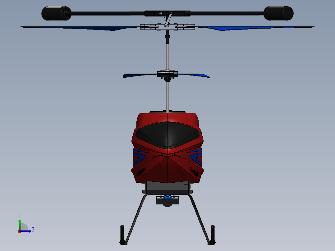 遥控直升机玩具模型左视图