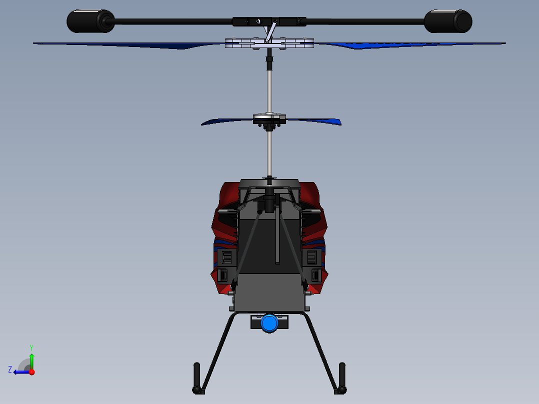 遥控直升机玩具模型右视图