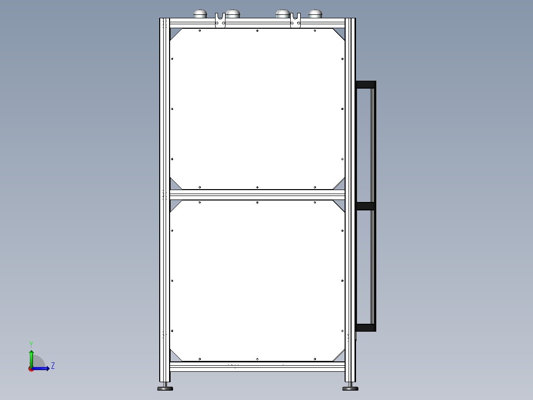 后轮盖自动堆叠设备（sw16可编辑+工程图）左视图