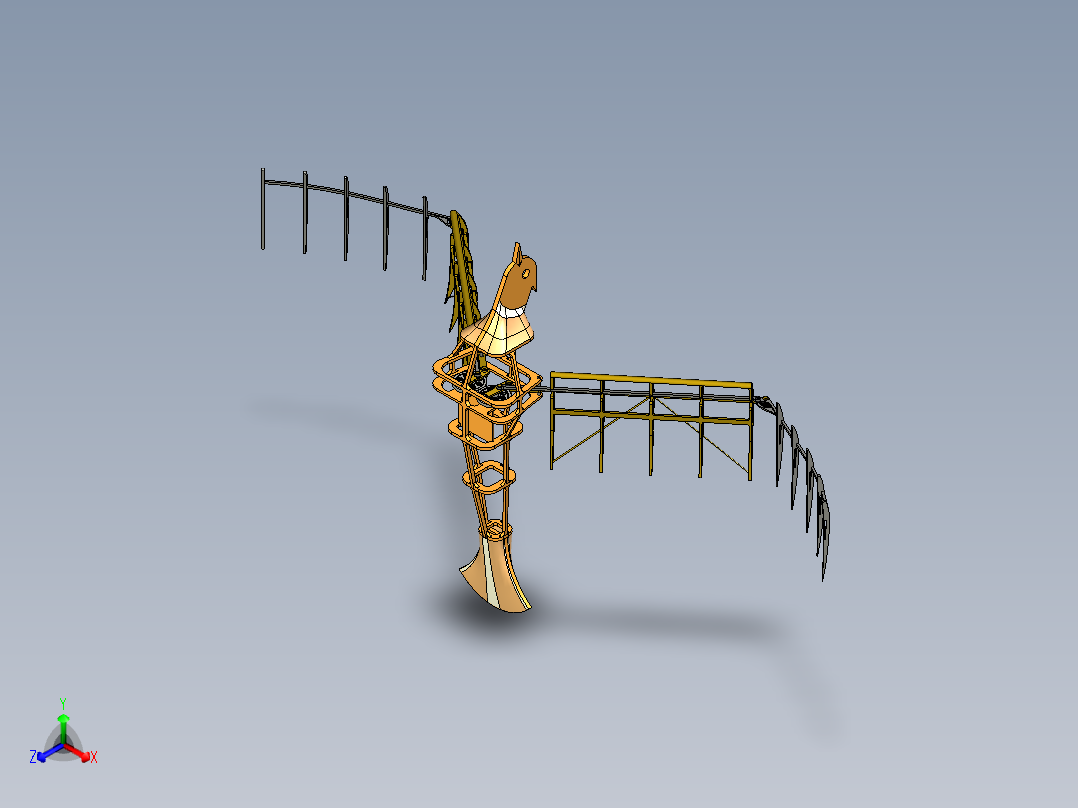 Ornitocopter机械飞鸟机构3D数模图纸 STP格式