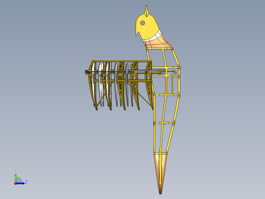 Ornitocopter机械飞鸟机构3D数模图纸 STP格式左视缩略图