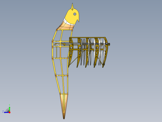 Ornitocopter机械飞鸟机构3D数模图纸 STP格式右视缩略图