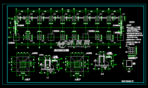 3跨54米某地起重机械厂带吊车钢结构厂房结构cad图纸缩略图