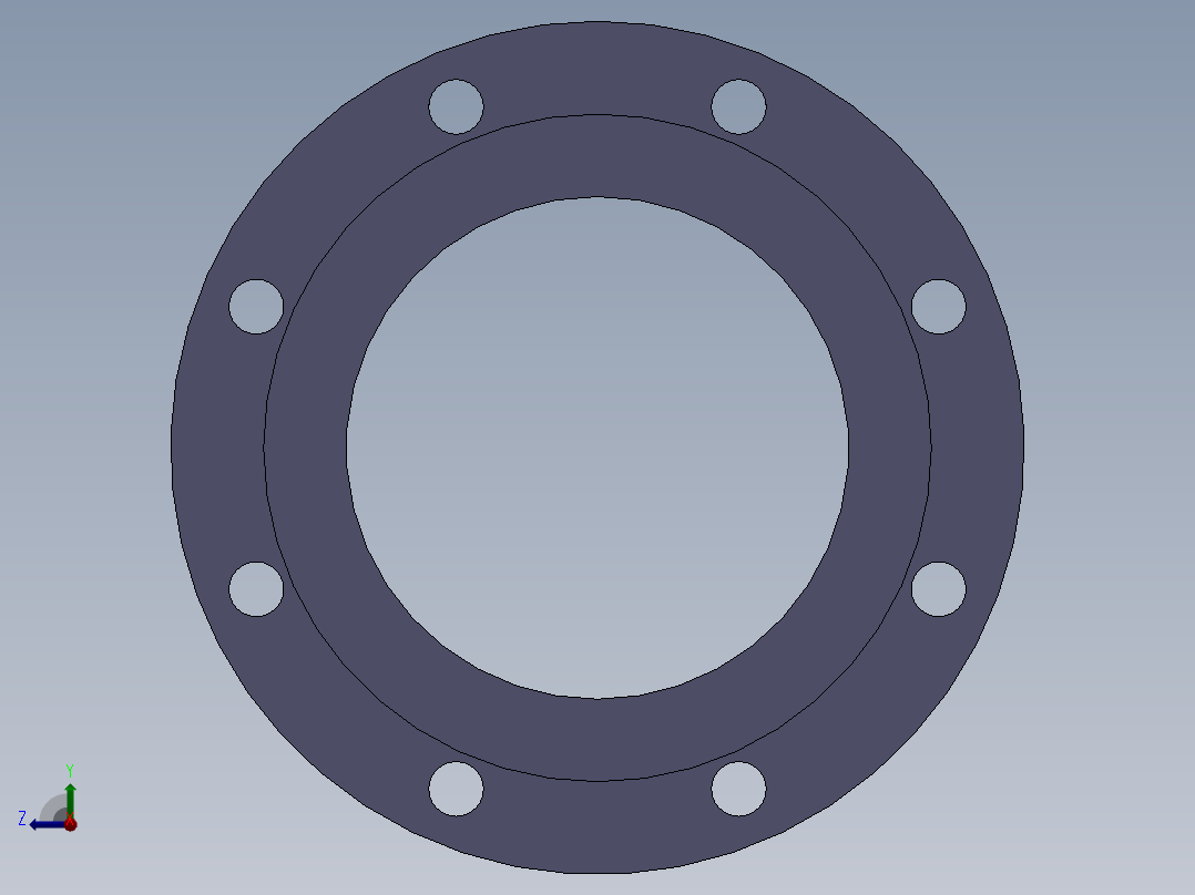 各种规格的法兰3D模型右视图